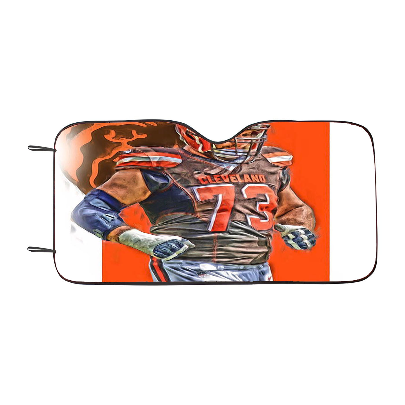 Joe Thomas Cleveland Browns Oil Art Car Auto Sun Shade Windshield Cover
