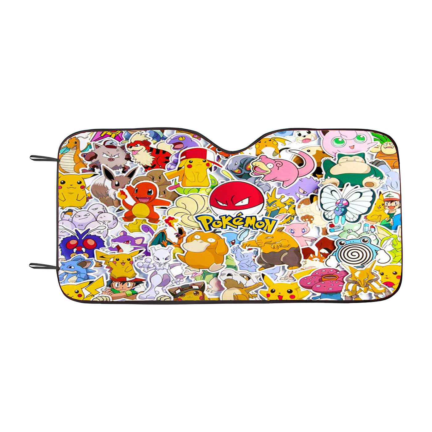Many Cute Pokemon Creature Characters Cartoon Car Auto Sun Shade Windshield Cover