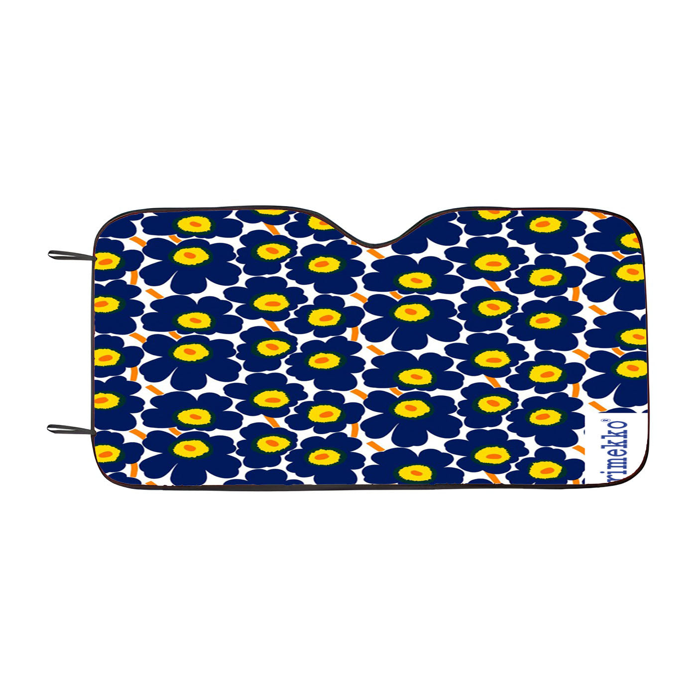 Marimekko Pieni Unikko Blue Flower Pattern Car Auto Sun Shade Windshield Cover