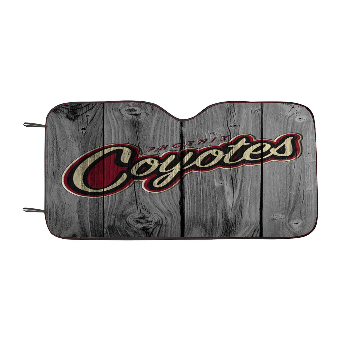 Nhl Arizona Coyotes Logo Dark Wood Wallpaper Car Auto Sun Shade Windshield Cover
