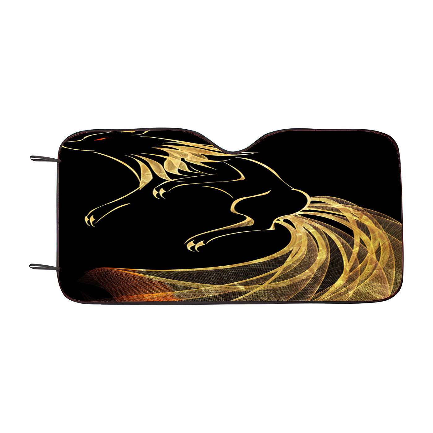 Ninetales Pokemon Line Art On Black Car Auto Sun Shade Windshield Cover
