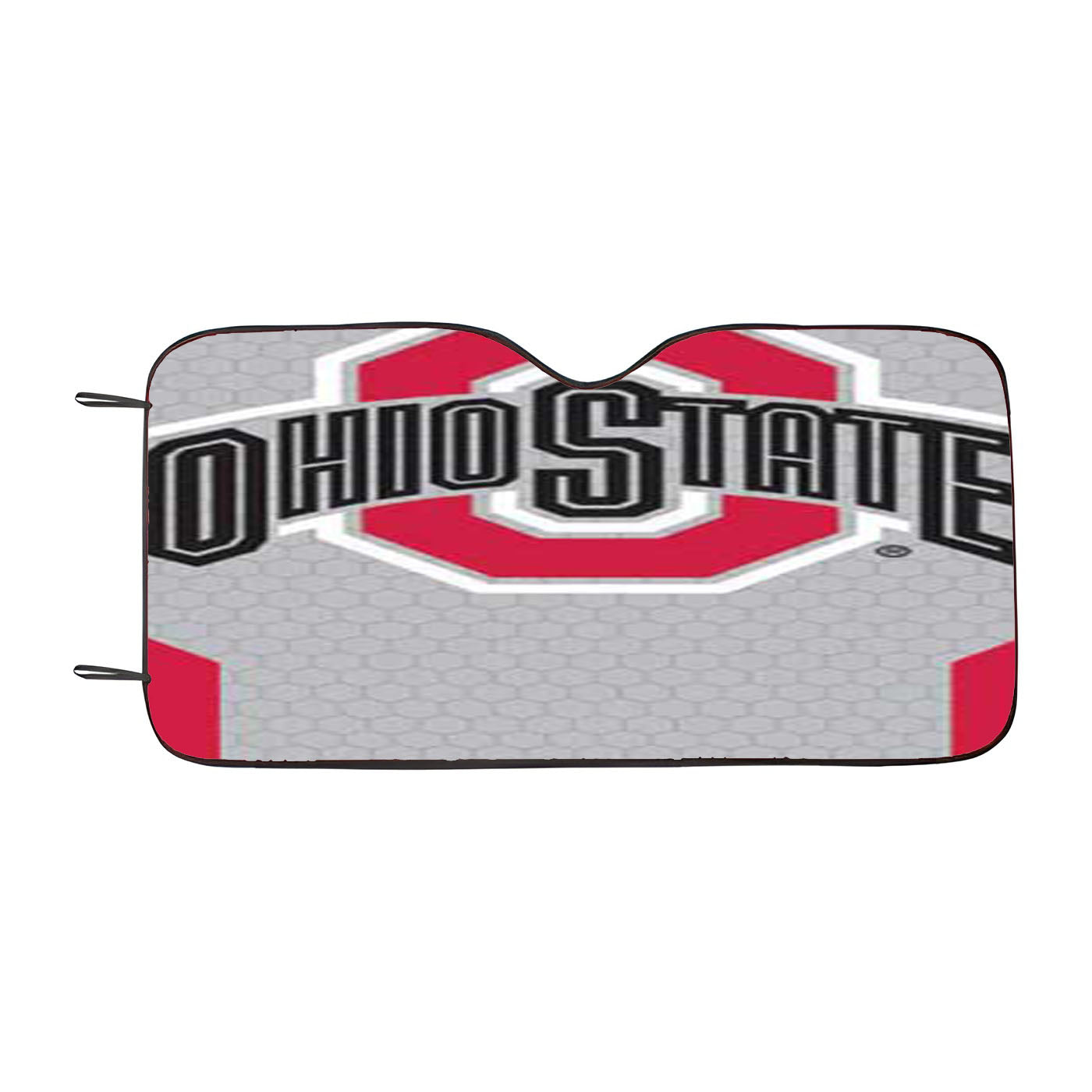 Ohio State Logo Honeycomb With Red Car Auto Sun Shade Windshield Cover