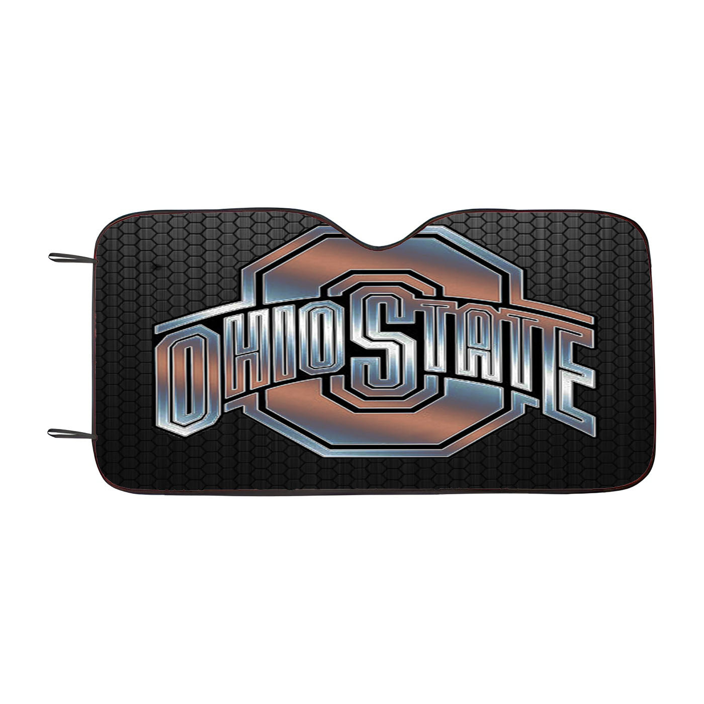 Ohio State Silver Metal Emblem Car Auto Sun Shade Windshield Cover