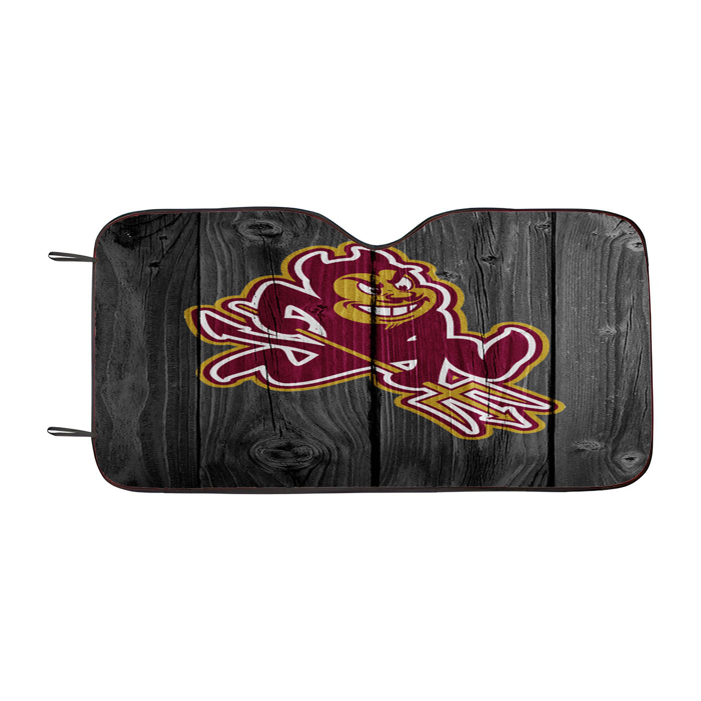 Old Arizona State Sun Devils Nfl Logo Dark Wood Wallpaper Car Auto Sun Shade Windshield Cover