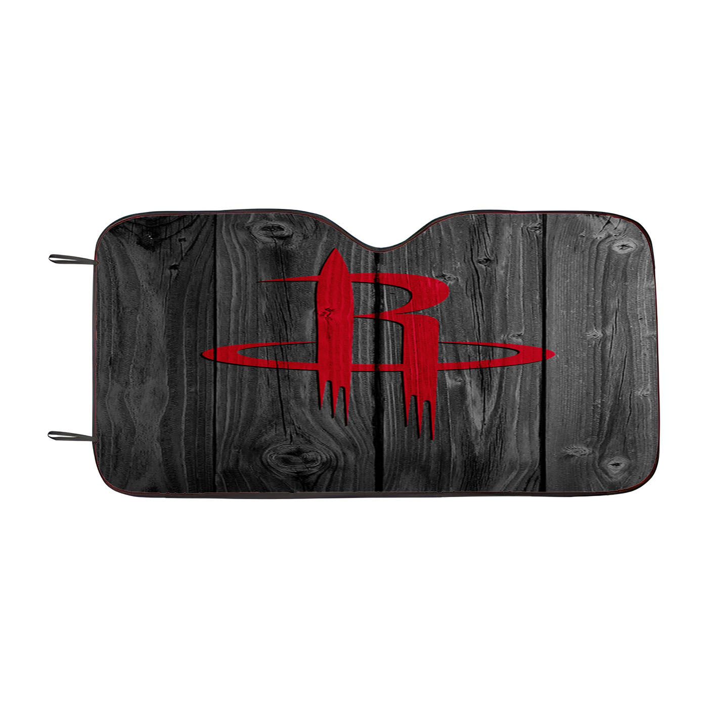 Old Houston Rockets Logo Dark Wood Wallpaper Car Auto Sun Shade Windshield Cover