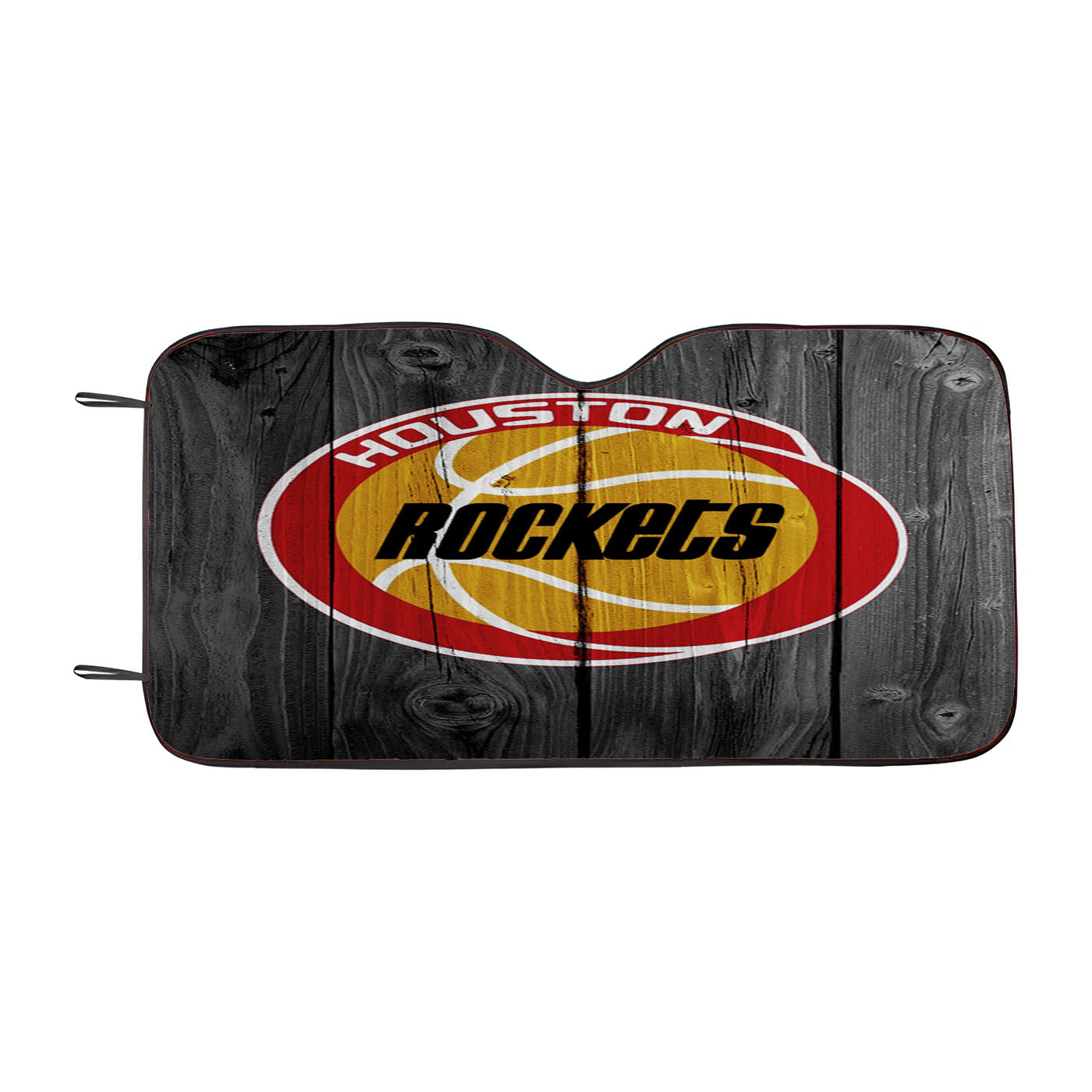 Old Houston Rockets Nba Logo Dark Wood Wallpaper Car Auto Sun Shade Windshield Cover