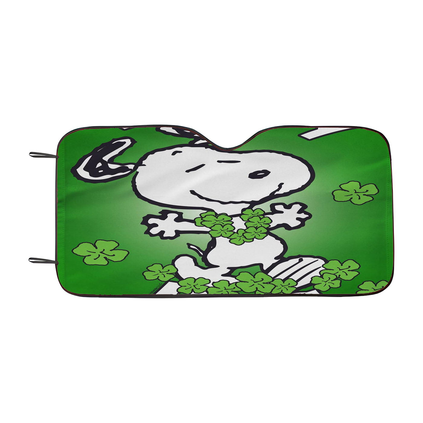Peanuts Clover Dancing Snoopy Car Auto Sun Shade Windshield Cover