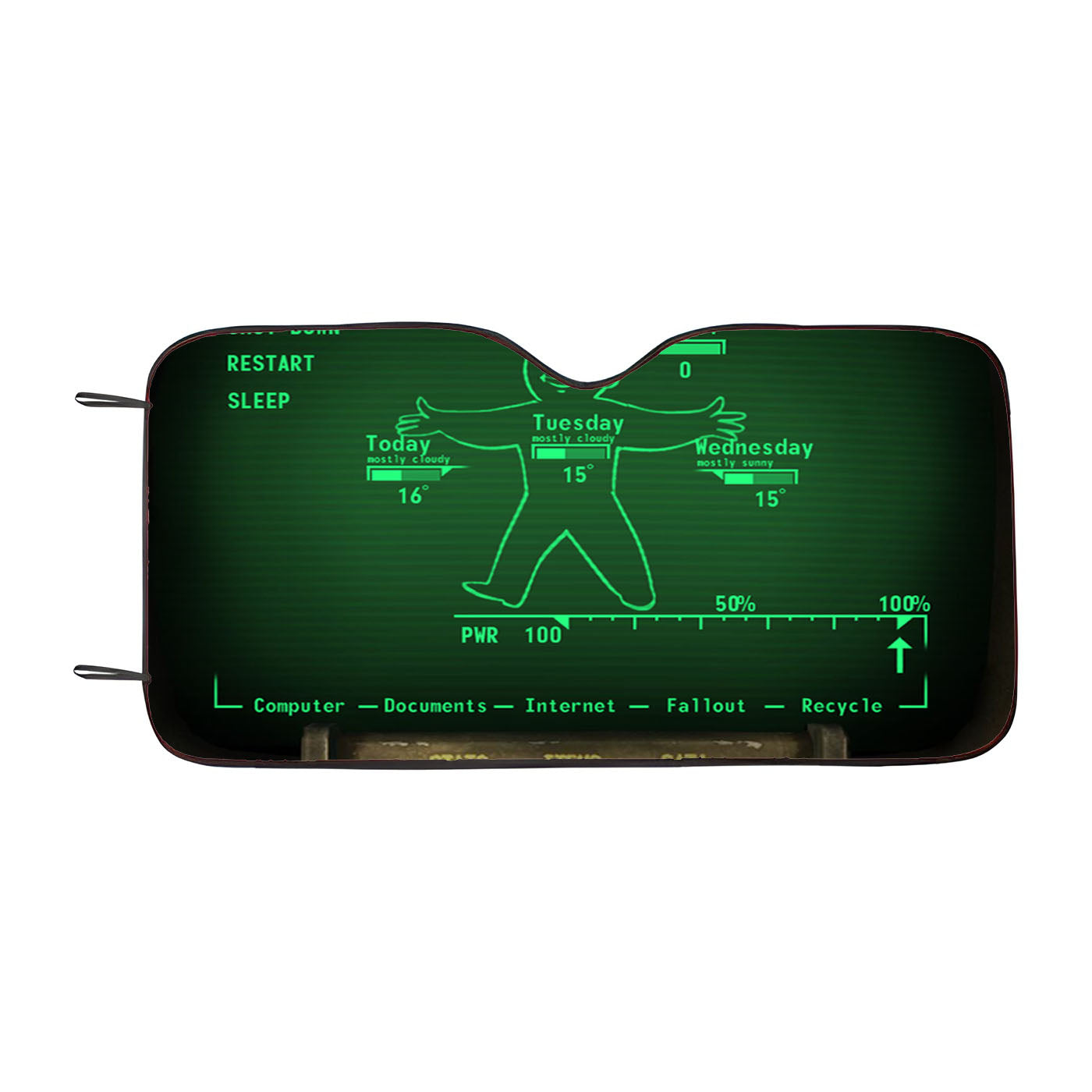 Rainmeter Fallout Pipboy Suite Car Auto Sun Shade Windshield Cover