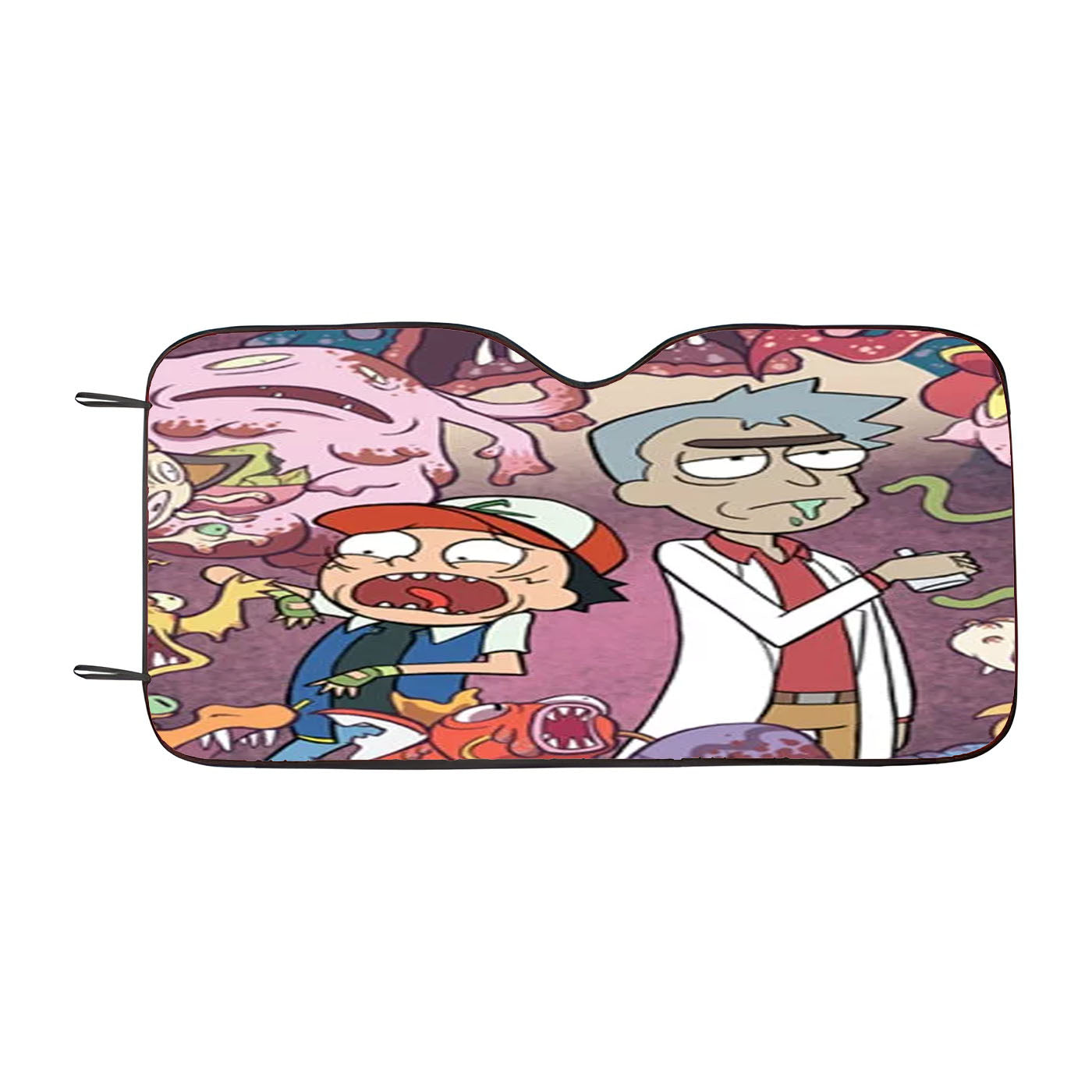 Rick And Morty Pokemon Art Car Auto Sun Shade Windshield Cover