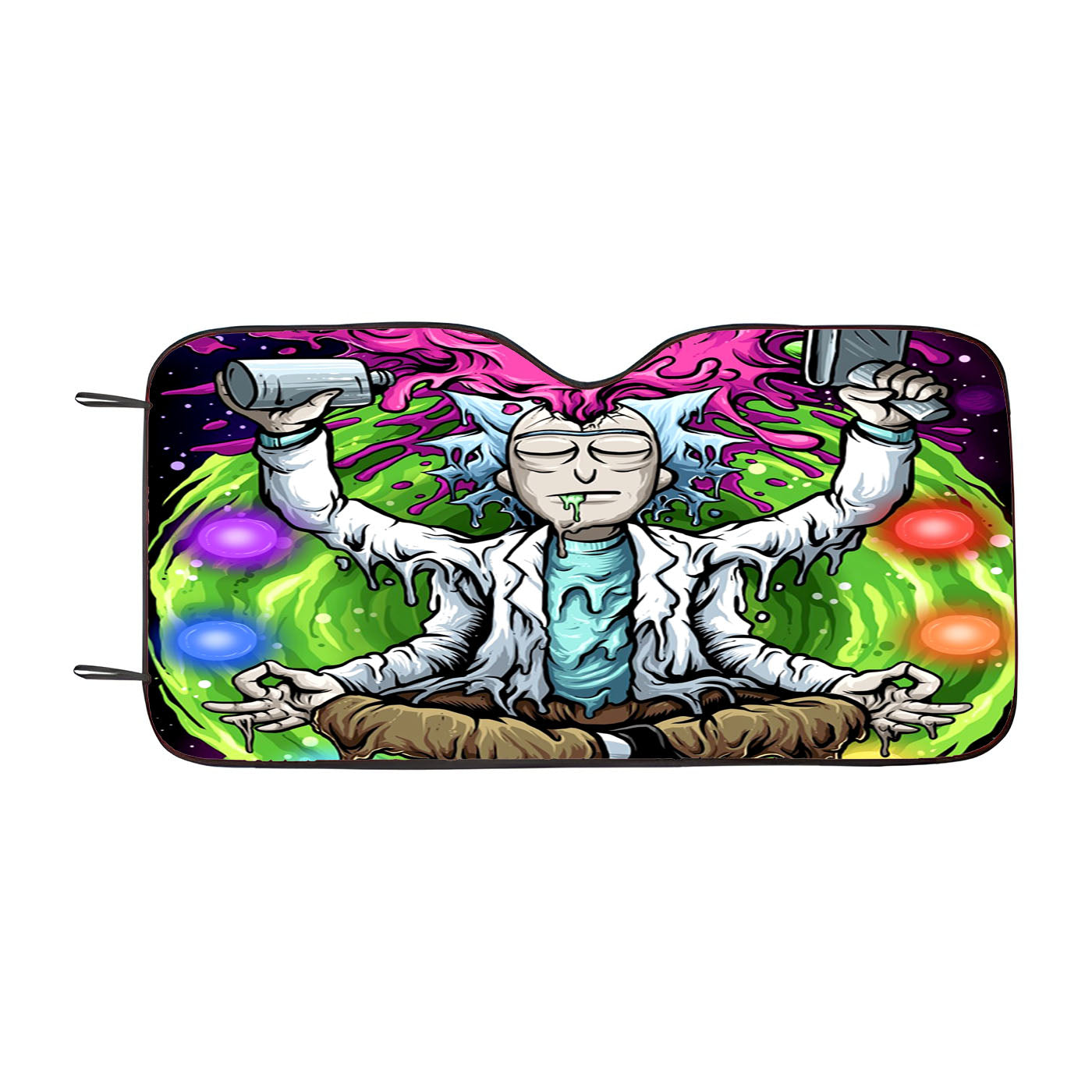 Rick And Morty Trippy Art Purple Car Auto Sun Shade Windshield Cover