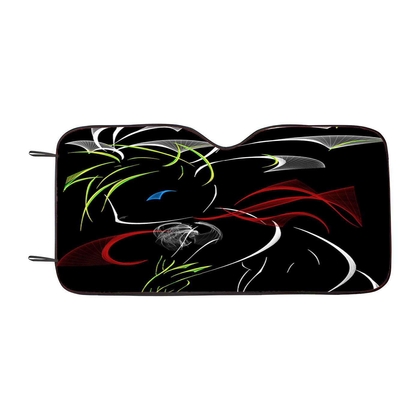 Shaymin Pokemon Line Art On Black Car Auto Sun Shade Windshield Cover