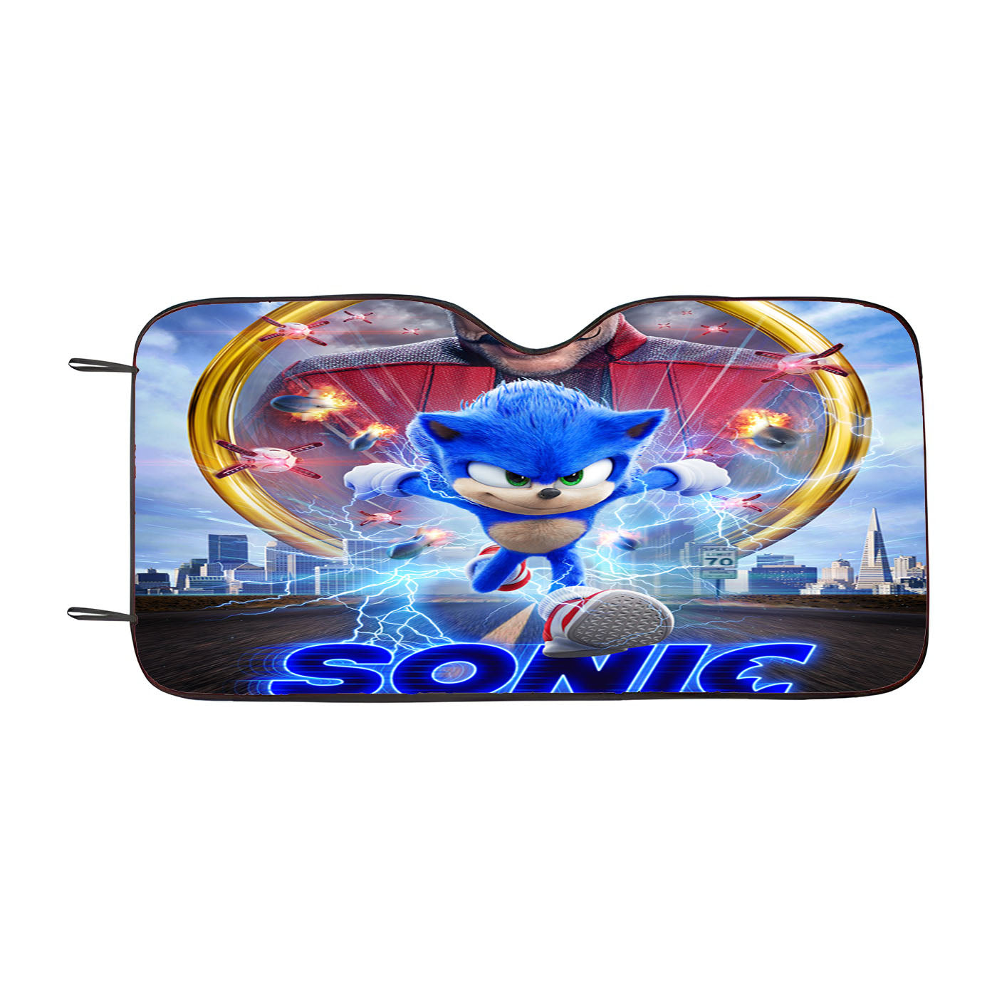 Sonic The Hedgehog Poster Movie Car Auto Sun Shade Windshield Cover
