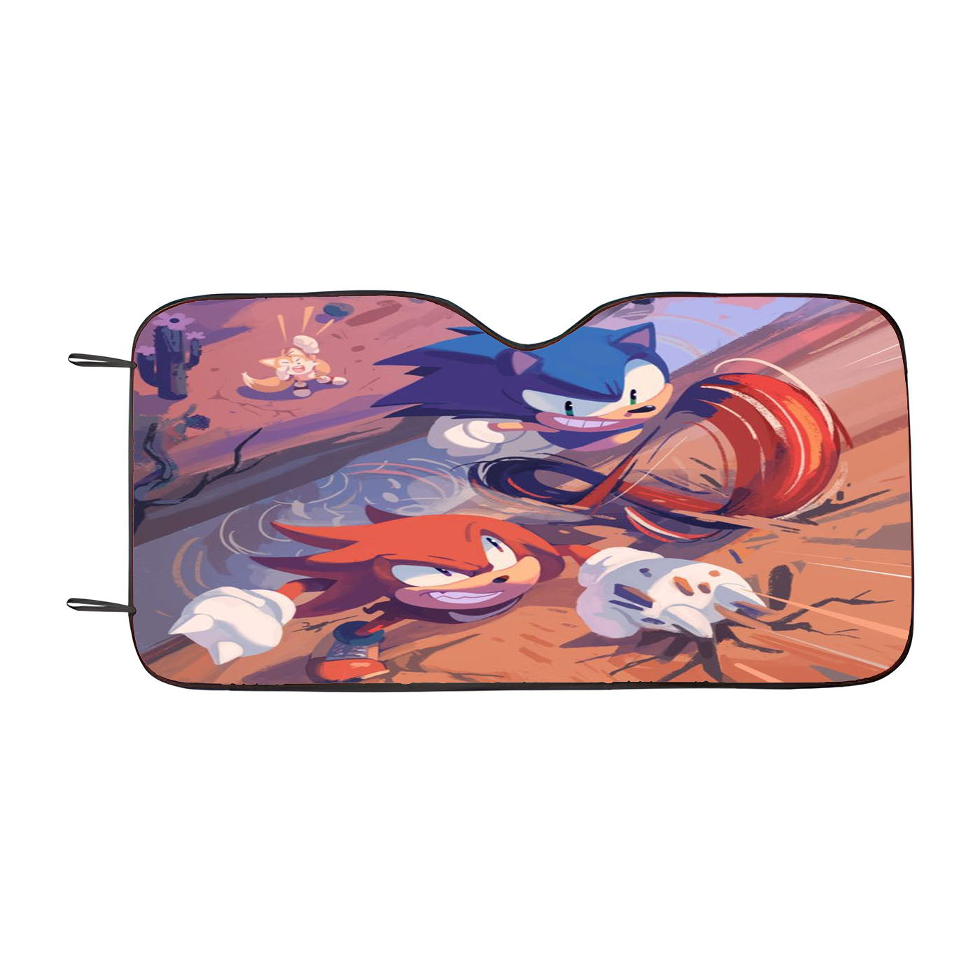 Sonic The Hedgehog Vs Knuckles The Echidna Car Auto Sun Shade Windshield Cover