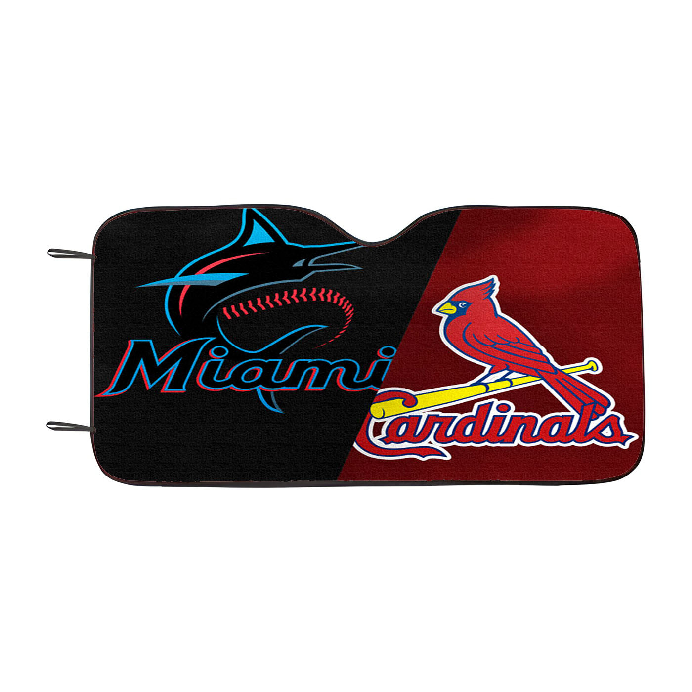 St Louis Cardinals X Miami Marlins Emblem Car Auto Sun Shade Windshield Cover