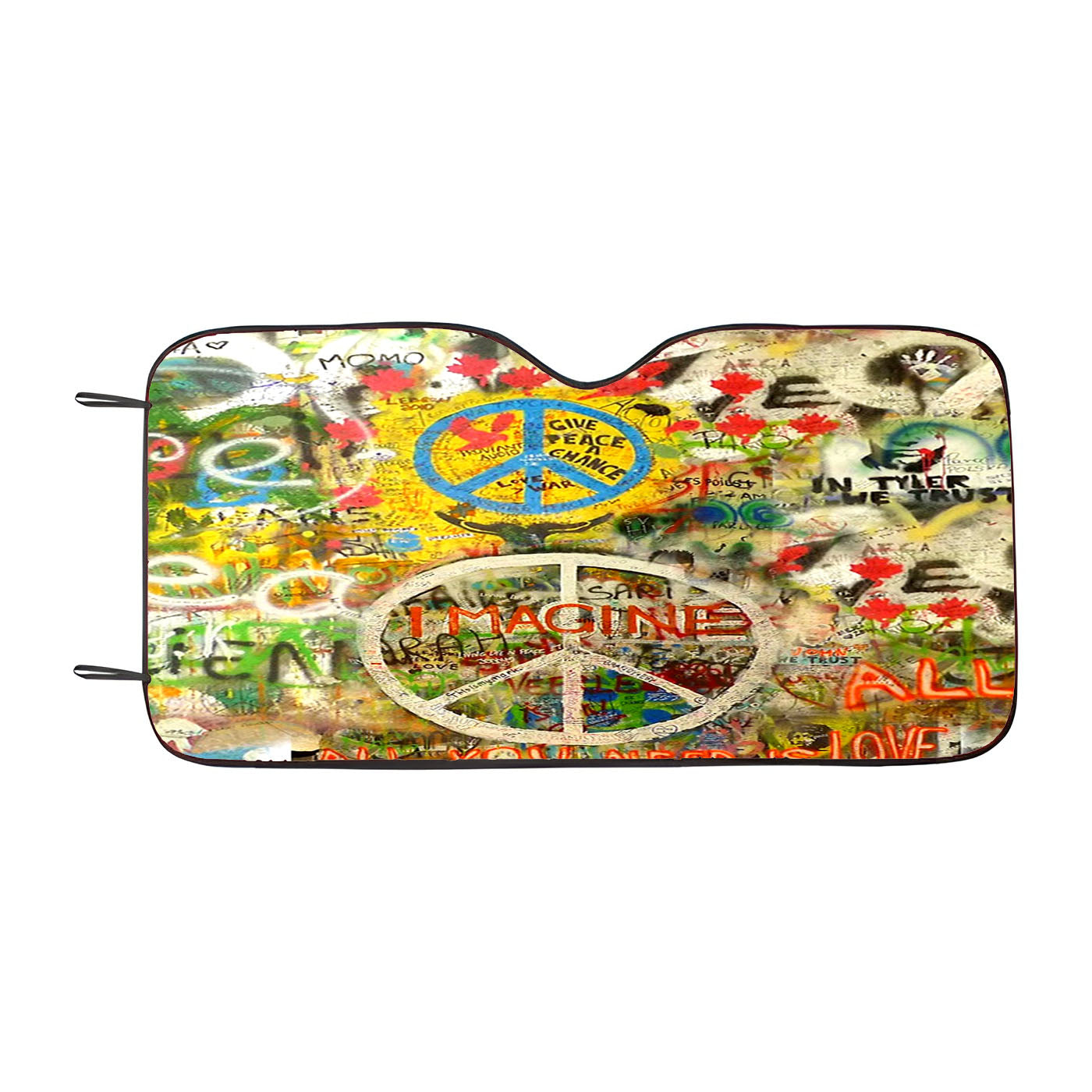 The Beatles John Lennon Peace Sign Car Auto Sun Shade Windshield Cover