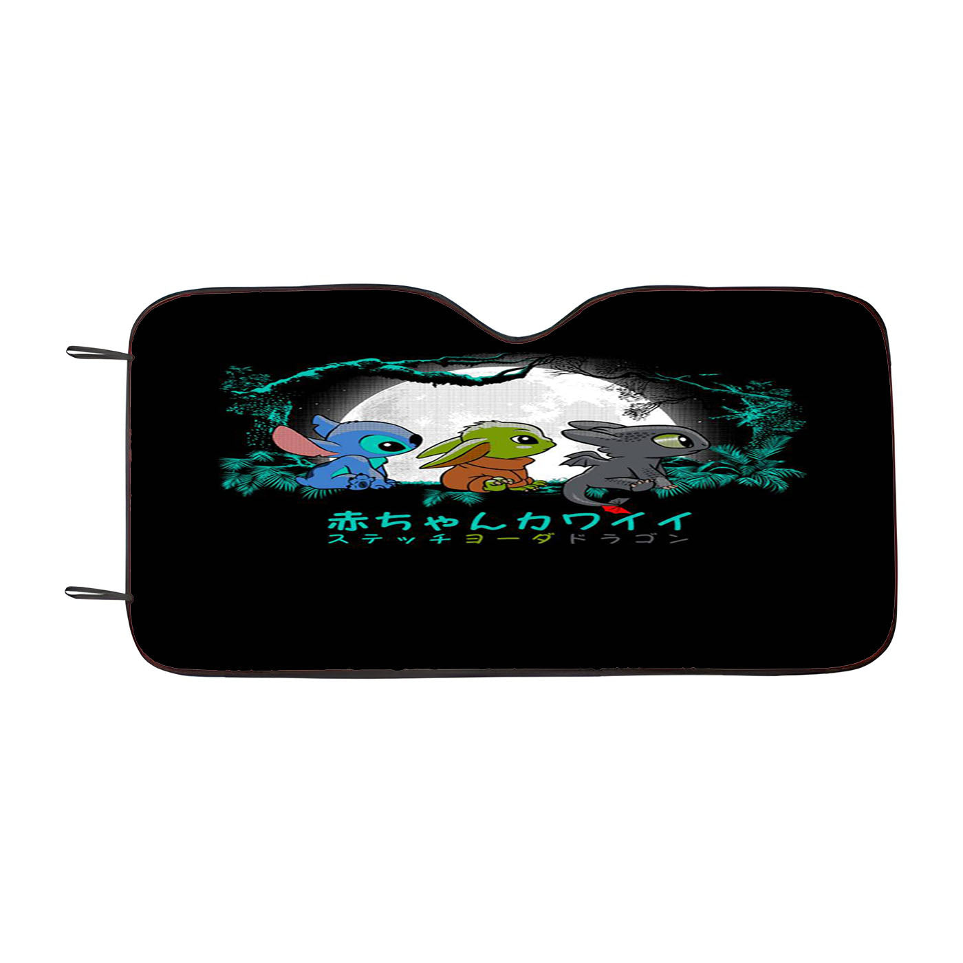 Trio Baby Yoda Baby Stitch Baby Toothless Car Auto Sun Shade Windshield Cover