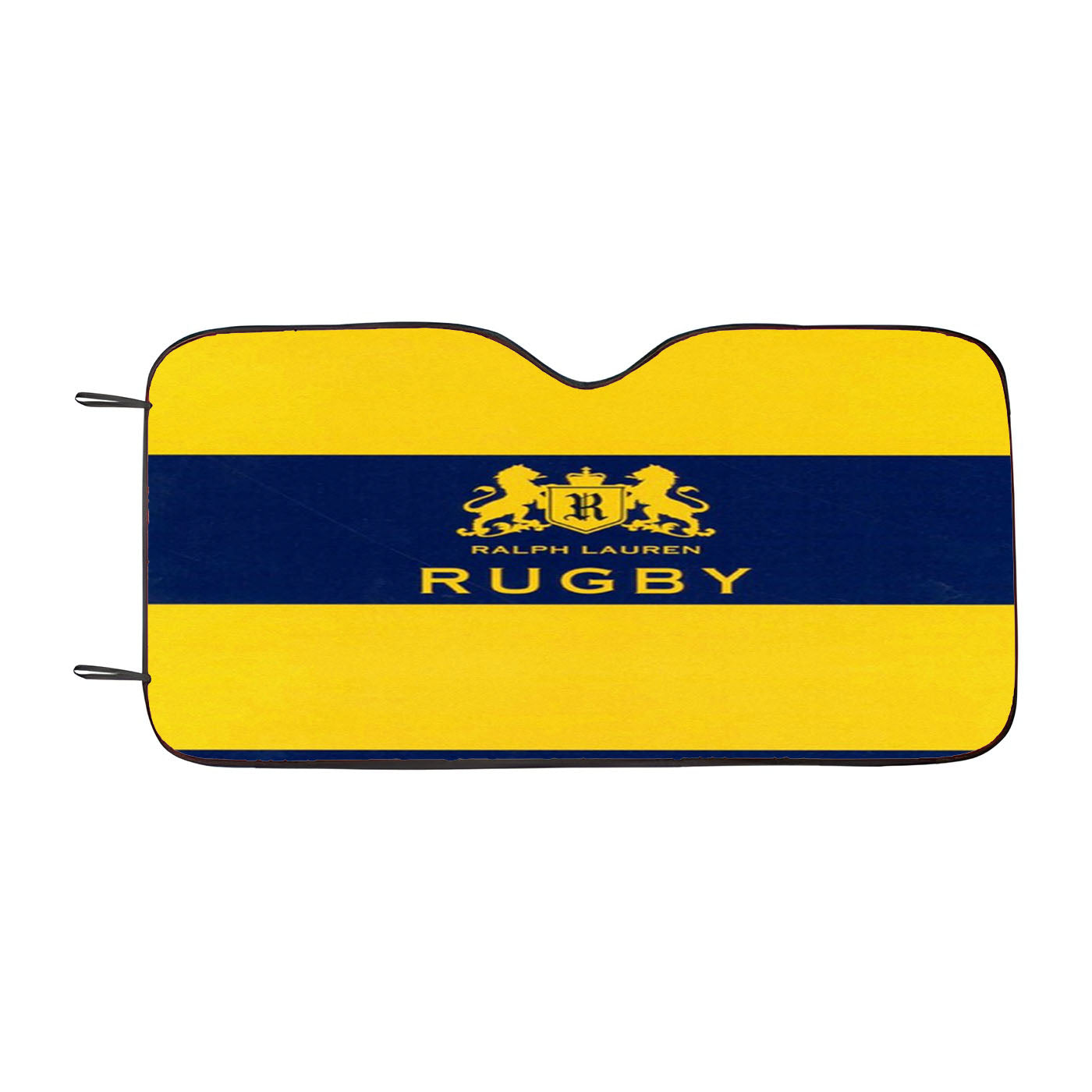 Yellow Blue Stripe Polo Ralph Lauren Rugby Logo Car Auto Sun Shade Windshield Cover