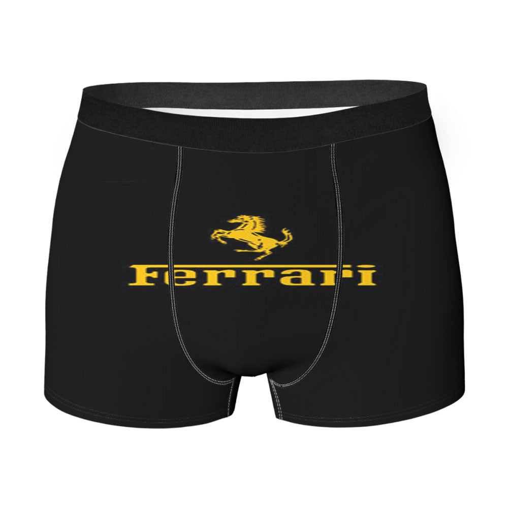 White Black Geometric Triangle Pattern Men's Boxer Briefs