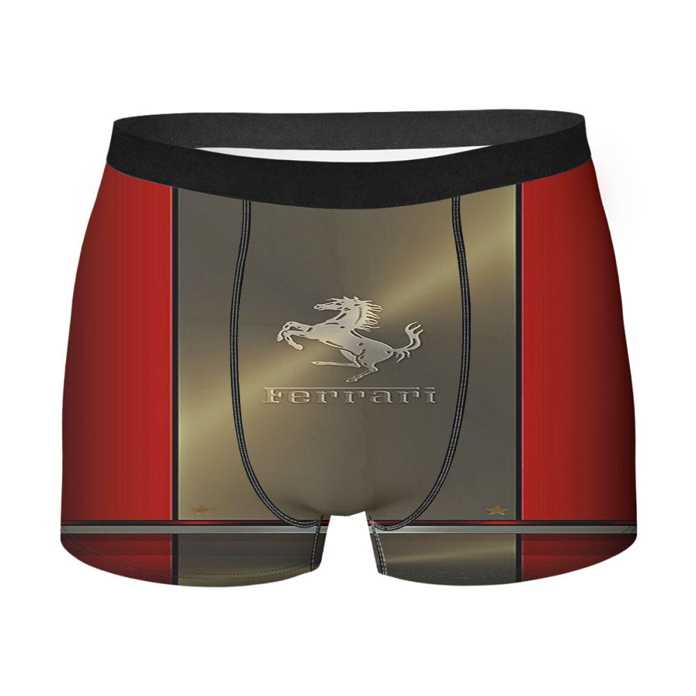 Ferrari Luxury Red Gold Men'S Boxer Briefs