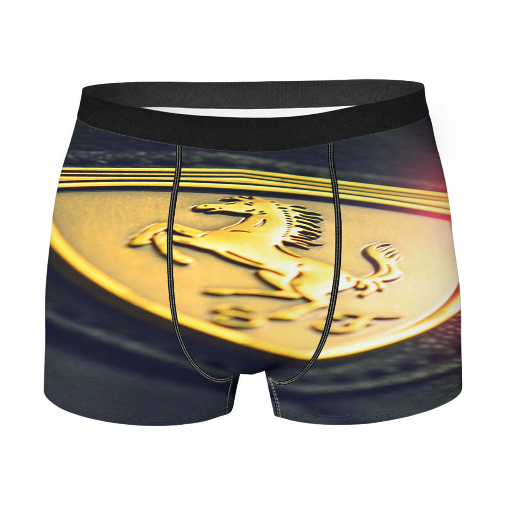 Gold Ferrari Logo Art Men'S Boxer Briefs