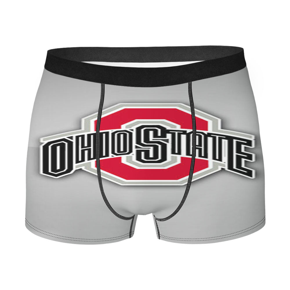 Ohio State Logo Dark Wood Wallpaper Men'S Boxer Briefs