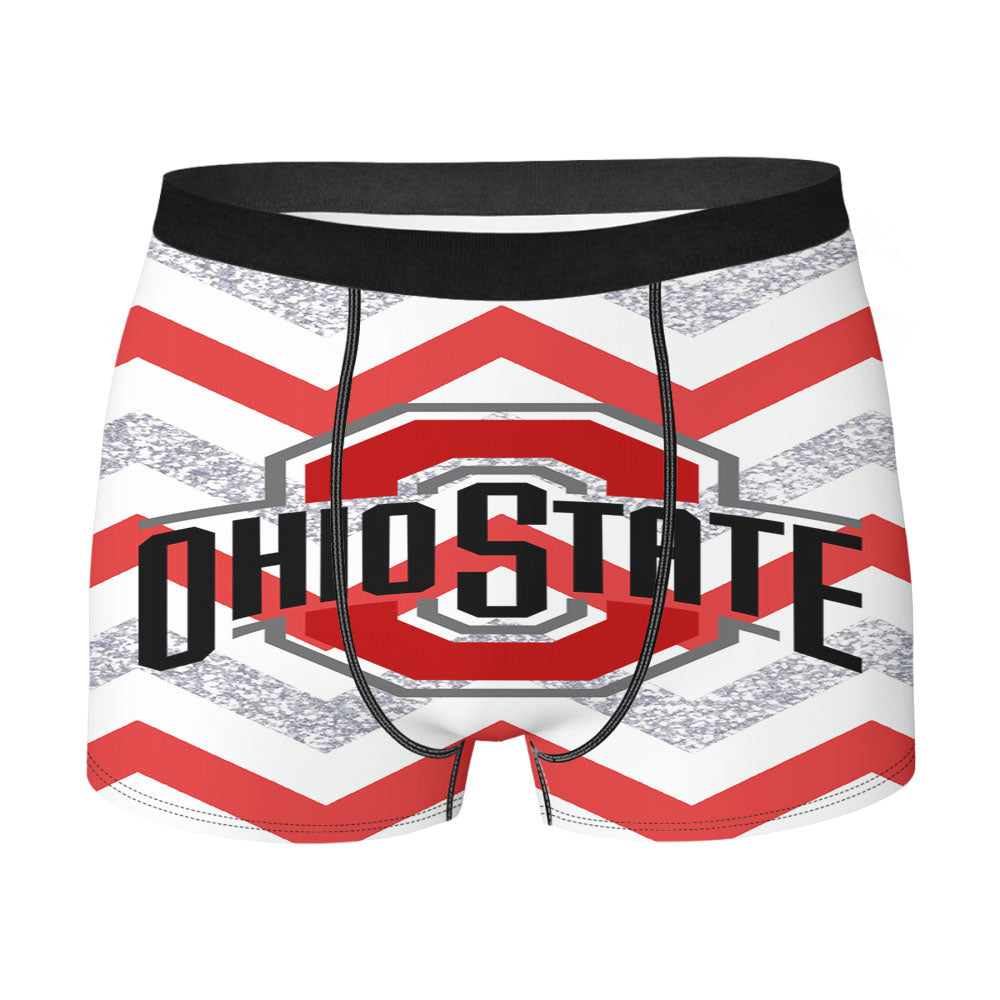 Ohio State Osu Red White Glitter Logo Men'S Boxer Briefs