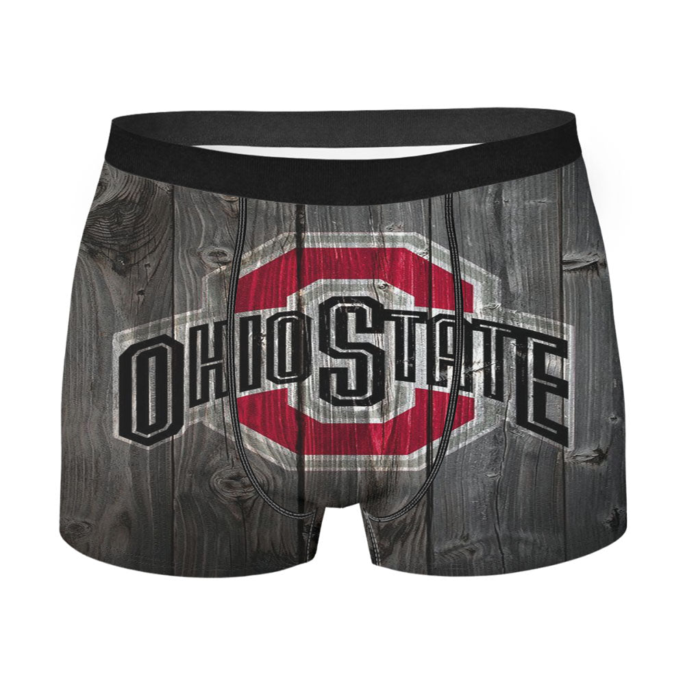 Ohio State Wooden Logo Men'S Boxer Briefs