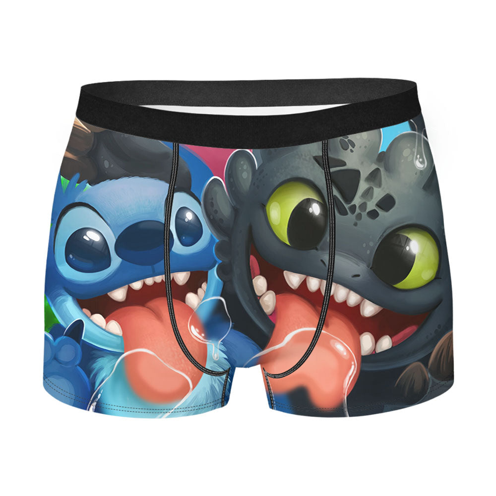 Stitch Lilo And Stitch Toothless How To Train Your Dragon Men'S Boxer Briefs