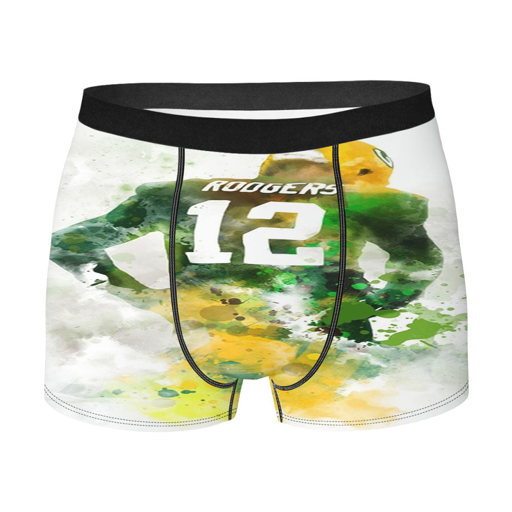 Aaron Rodgers Green Bay Packers American Football Quarterback Men's Boxer Briefs
