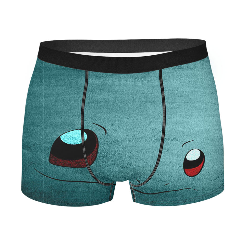 Anime Pokemon Minimalist Squirtle Blue Men's Boxer Briefs