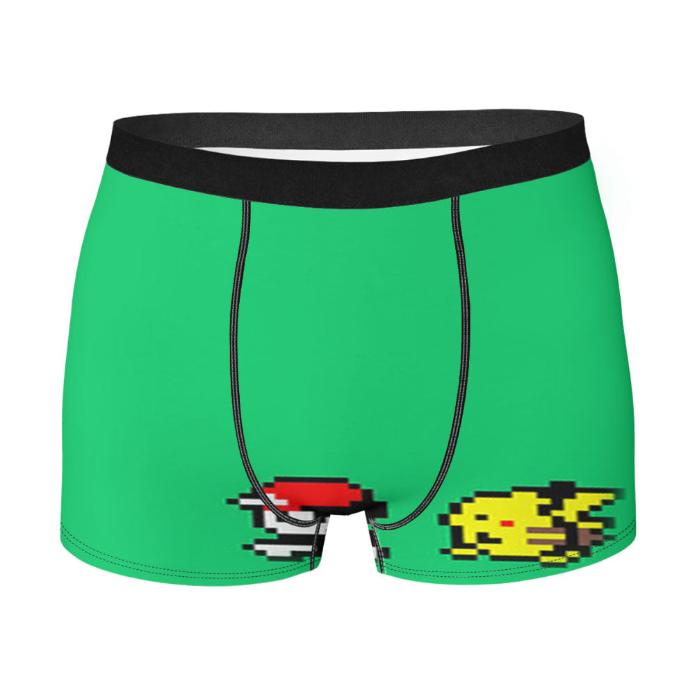 Ash And Pikachu 8 Bit Pokemon Men's Boxer Briefs