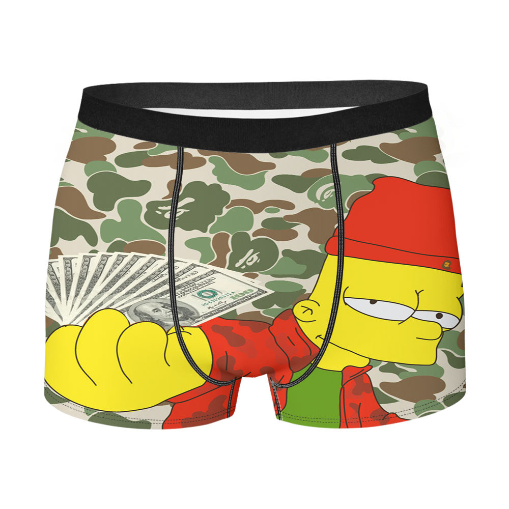 Bart Simpson Flame Skater Men's Boxer Briefs