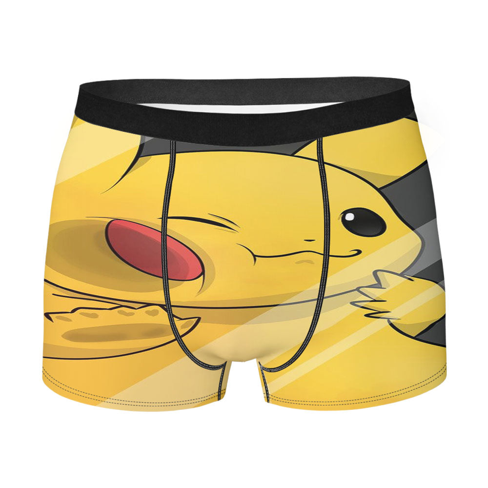 Cute Face Pokemon Pikachu Trapped On Mirror Men's Boxer Briefs