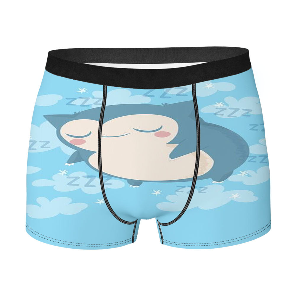 Cute Sleep Pokemon Snorlax Men's Boxer Briefs
