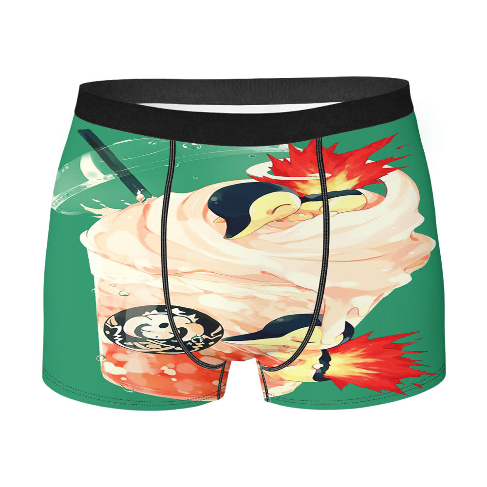 Cyndaquil Pokemon X Pink Drink Bubble Men's Boxer Briefs