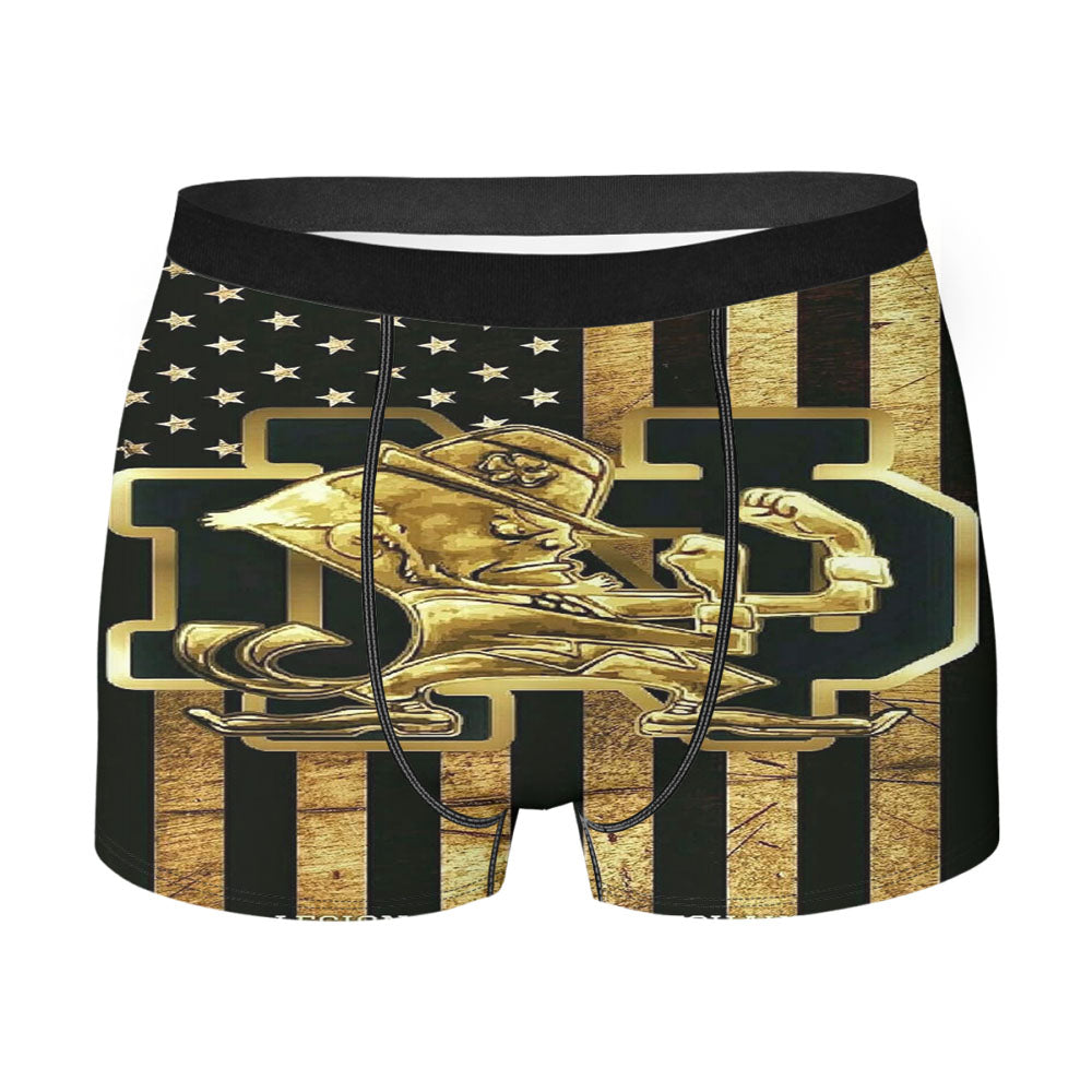 Fighting Irish Notre Dame Football Golden Flag Men's Boxer Briefs