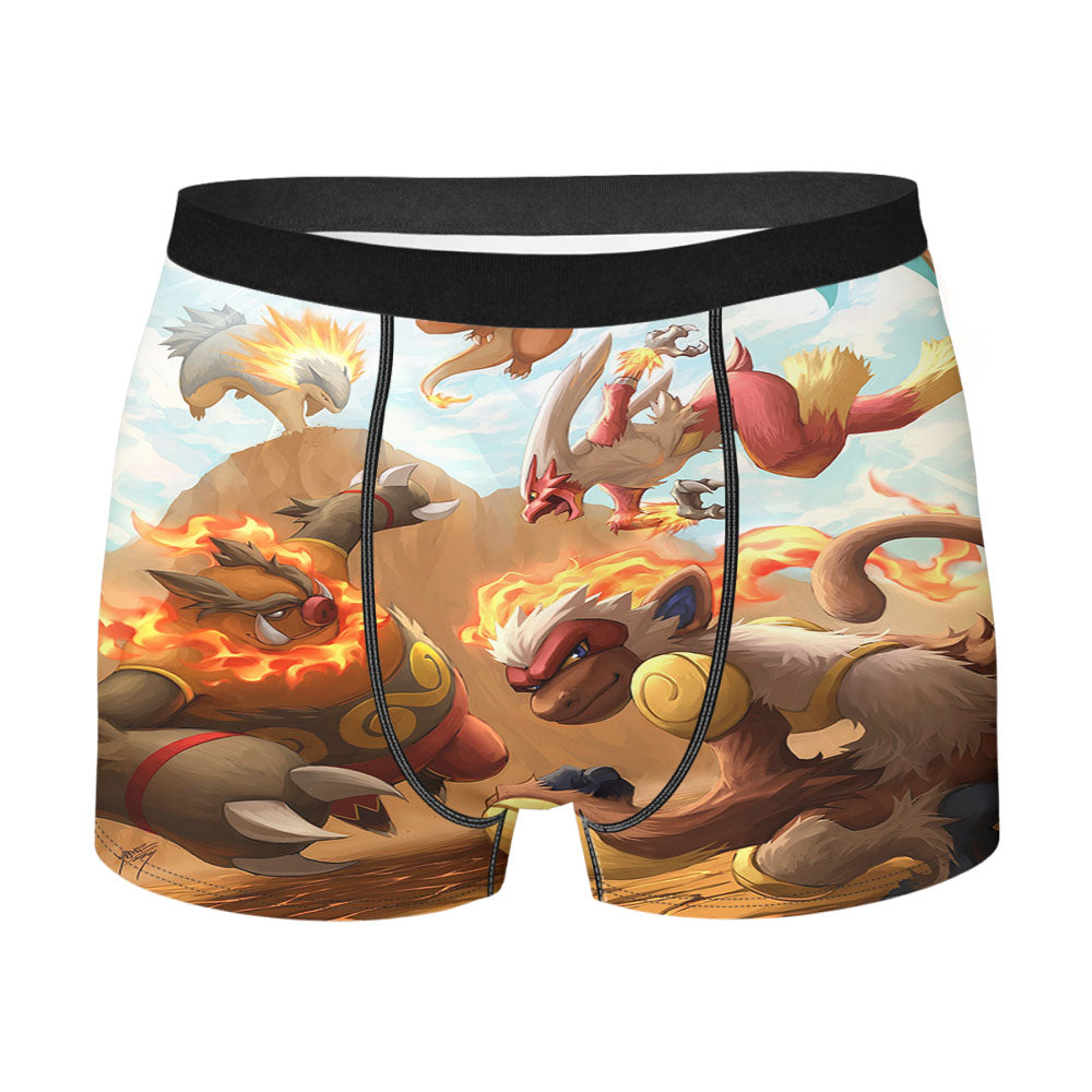 Fire Blast Pokemon Art Men's Boxer Briefs