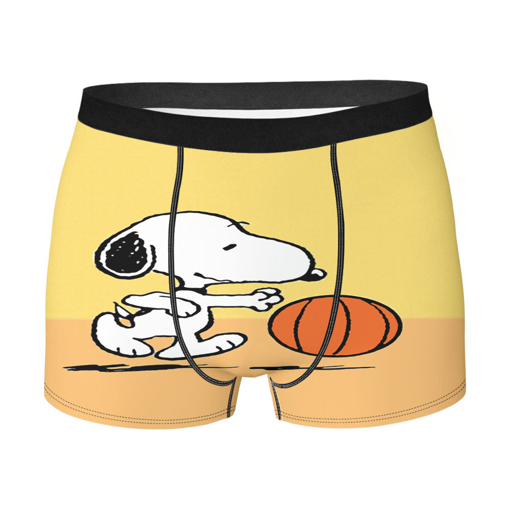 Funny Snoopy Play Basket Men's Boxer Briefs