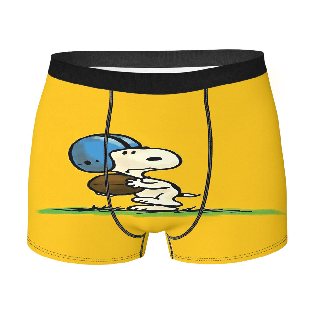 Funny Snoopy Play Football Men's Boxer Briefs