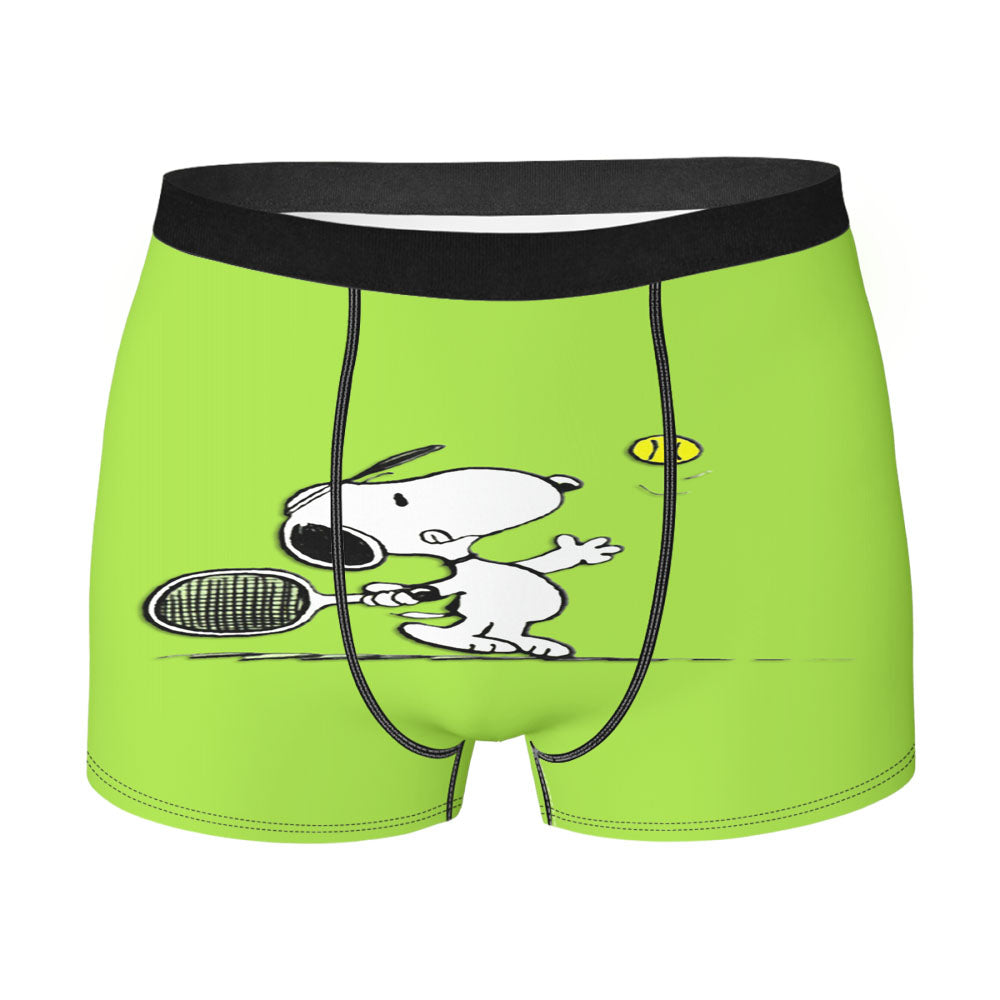 Funny Snoopy Play Tennis Men's Boxer Briefs