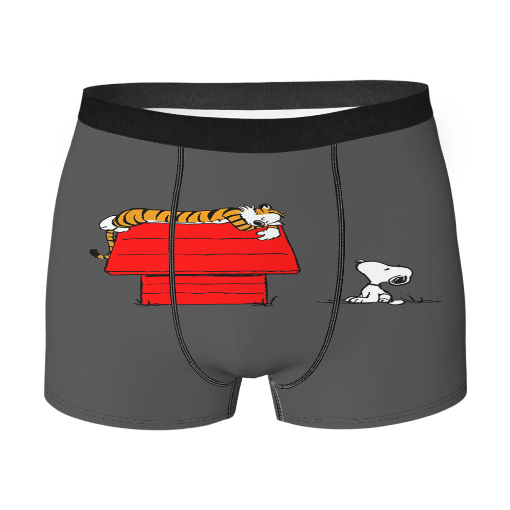 Hobbes Is A Top Snoopy House Men's Boxer Briefs