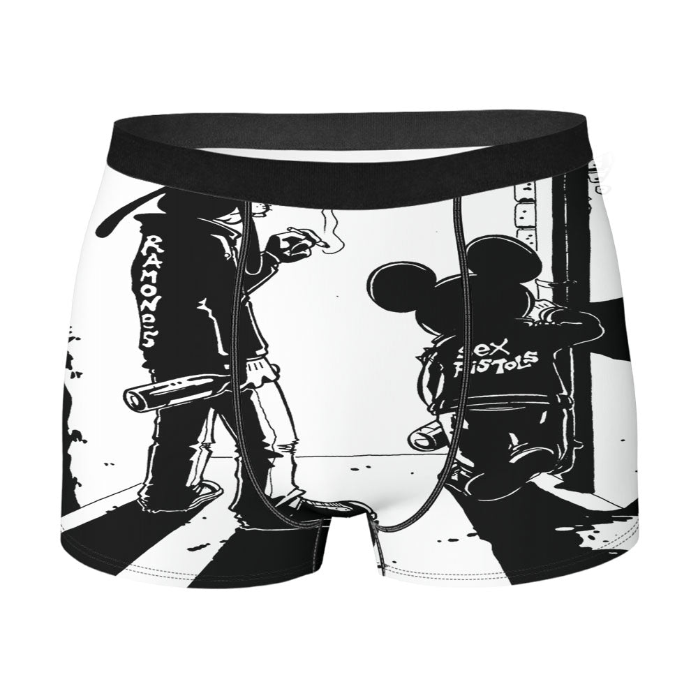 Mickey And Minnie Kiss Sepia Men's Boxer Briefs