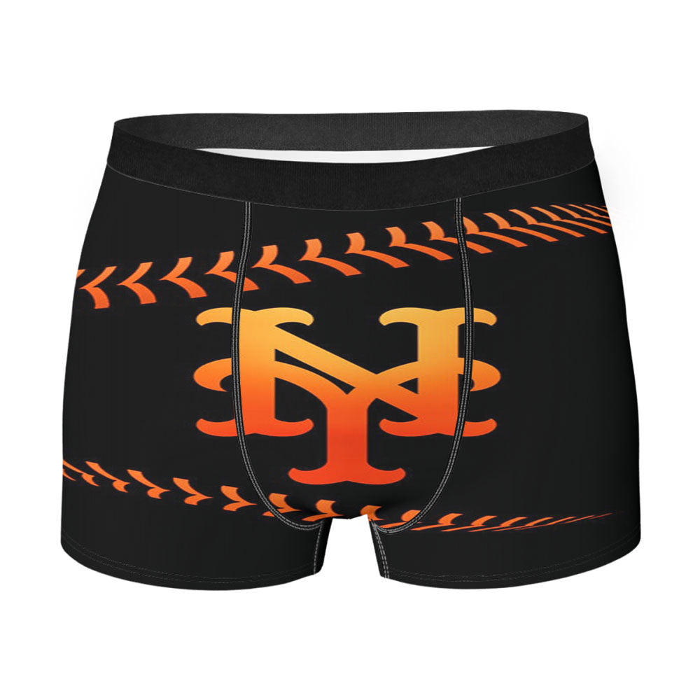 New York Mets Mlb Logo White Wood Wallpaper Men's Boxer Briefs