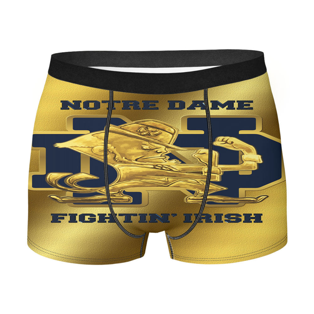 Notre Dame Fighting Irish Gold And Green Men's Boxer Briefs