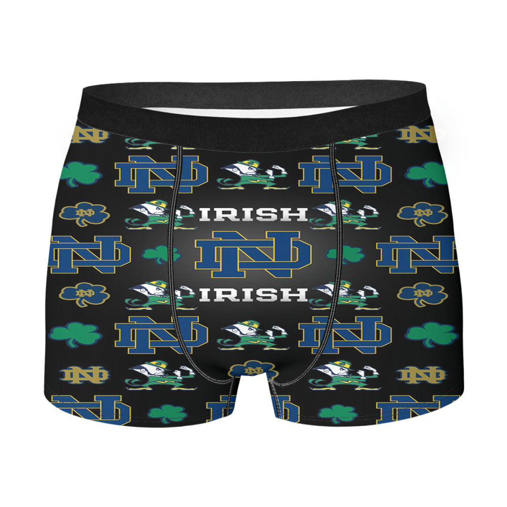 Notre Dame Irish Logo Pattern Men's Boxer Briefs