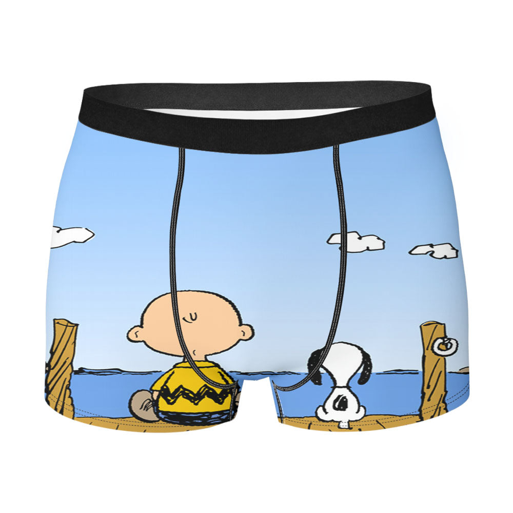 Snoopy Gradient Pink Mint Men's Boxer Briefs