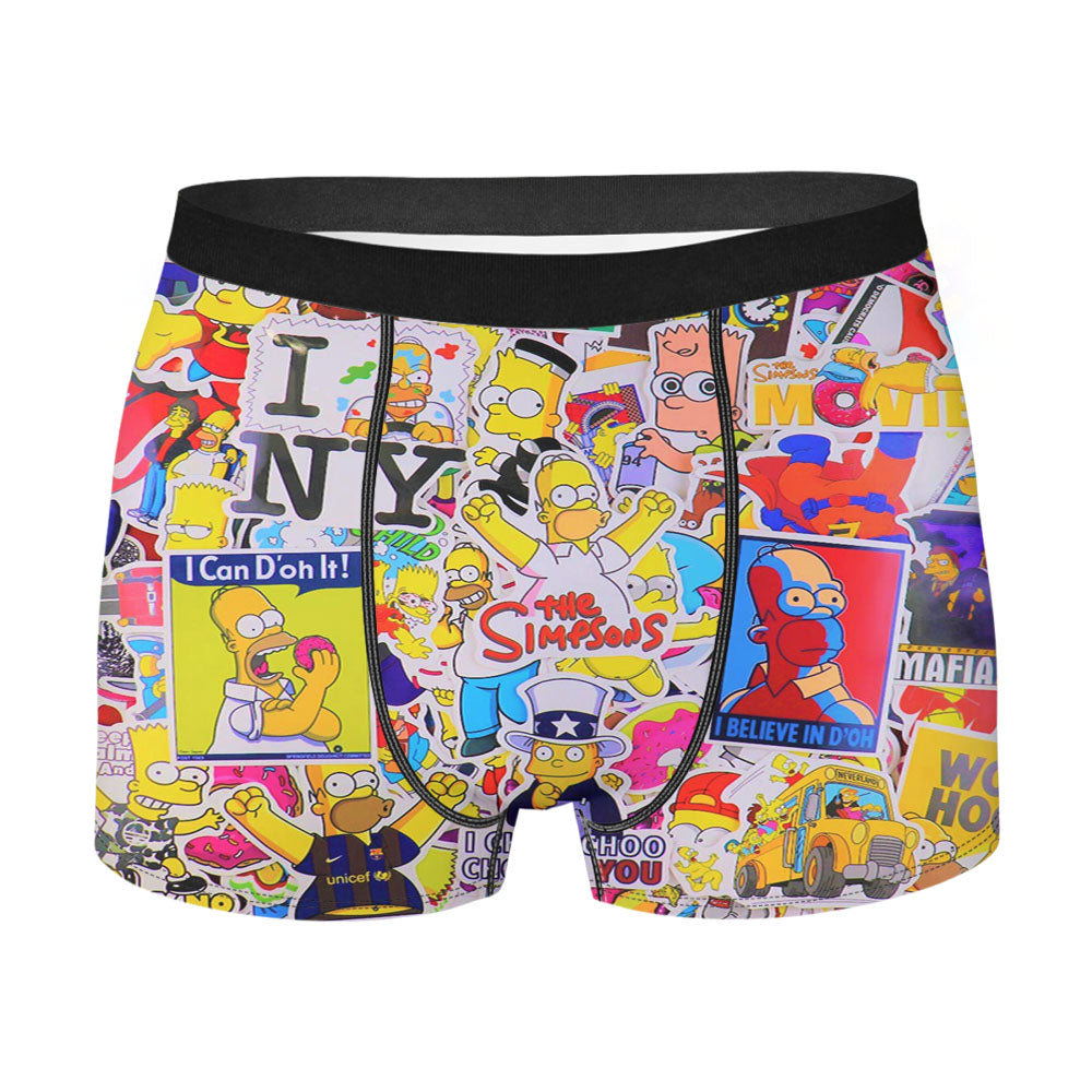 Sticker I Love The Simpsons Bart Homer Collage Men's Boxer Briefs