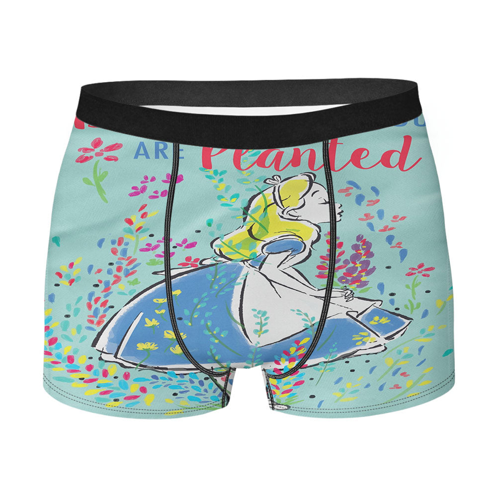 Alice In Wonderland Where You Are Planted Men's Boxer Briefs