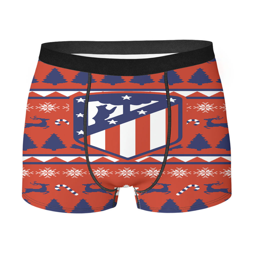 Atletico Madrid Christmas Sweater Men's Boxer Briefs