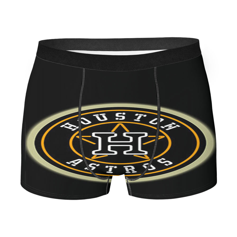 Black Huston Astros Men's Boxer Briefs